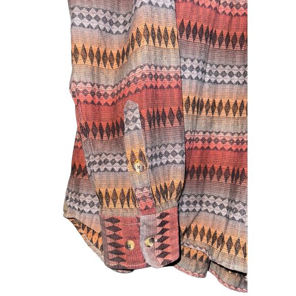 J L Powell Aztec Button Up Flannel Shirt Men's Size XXL Western Geometric Fall - Picture 4 of 11